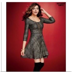 Bethany Mota Gold Sparkle Skater Dress